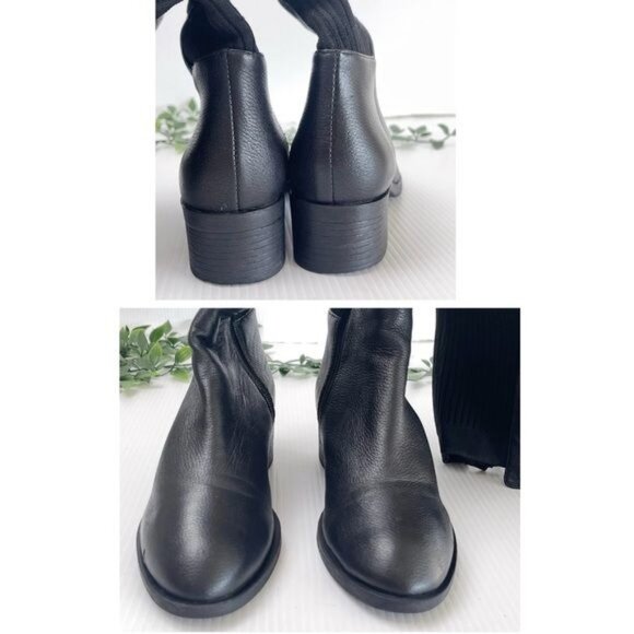 KENNET COLE LEVON LEATHER & RIB KNIT KNEE HIGH BOOTS 6.5 - Picture 6 of 12
